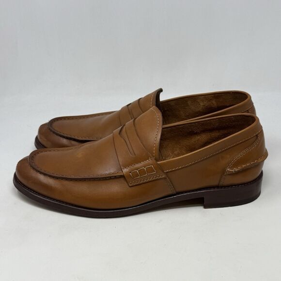 Tangier Penny Loafers Mens 11.5 Brown Leather Slip On Shoes Dress Casual Italian main image 13